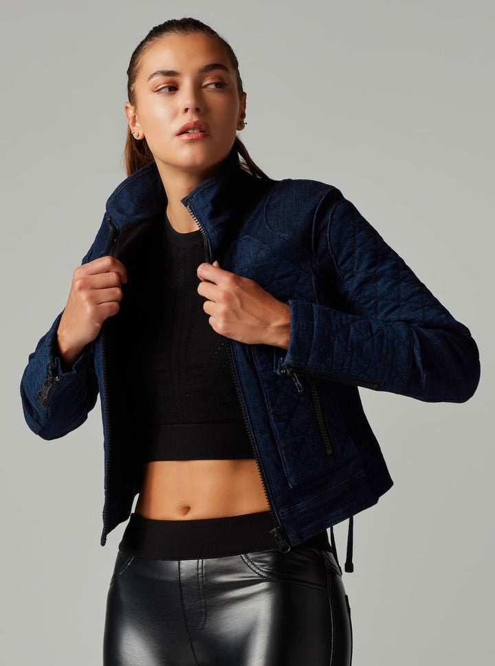 DENIM SEVILLE MOTO JACKET - Blanc Noir Online Store