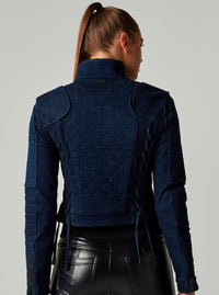 DENIM SEVILLE MOTO JACKET - Blanc Noir Online Store