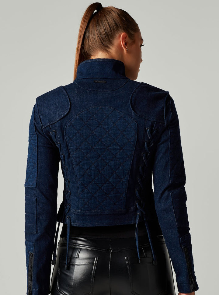 DENIM SEVILLE MOTO JACKET - Blanc Noir Online Store