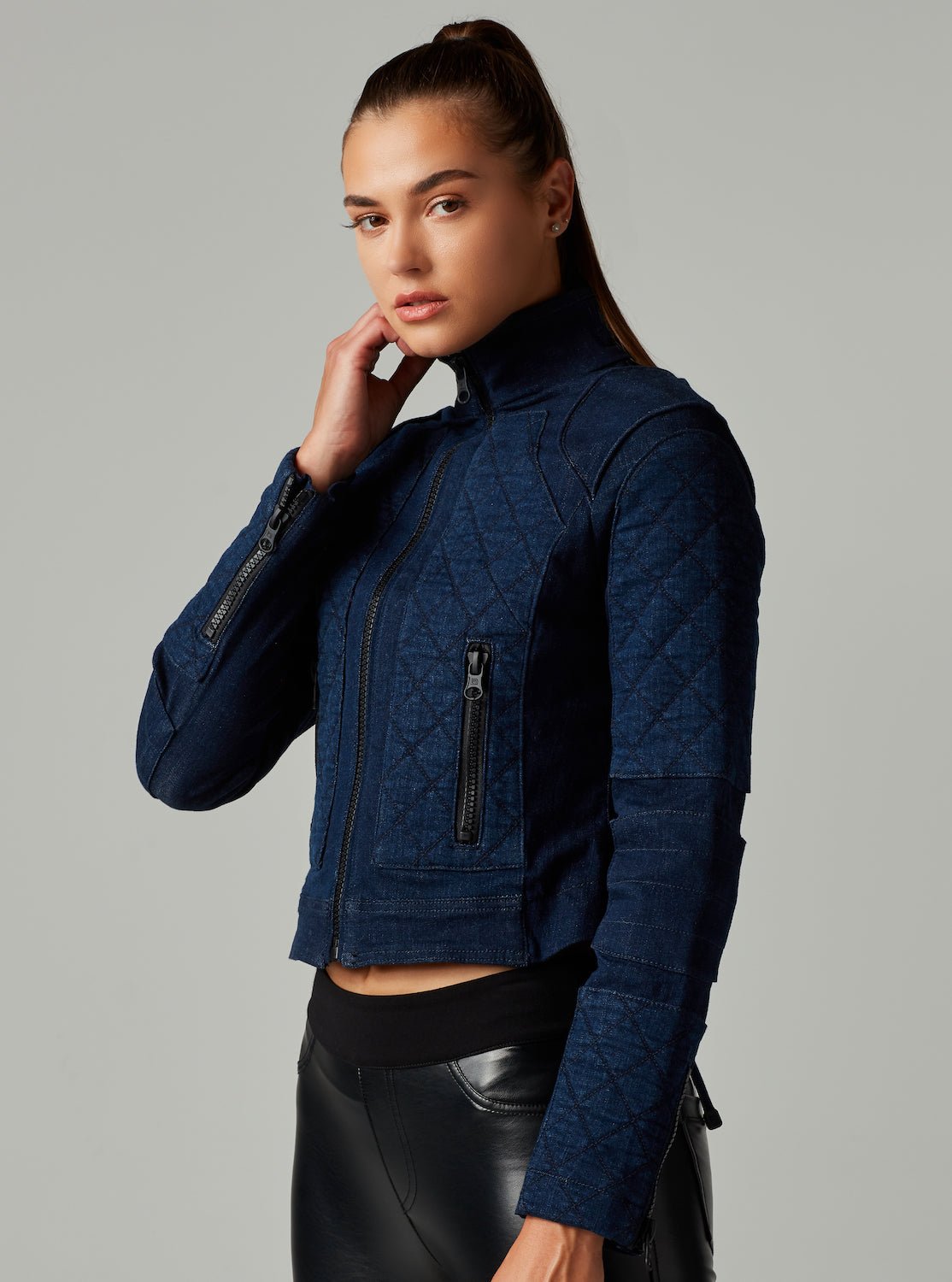 DENIM SEVILLE MOTO JACKET - Blanc Noir Online Store