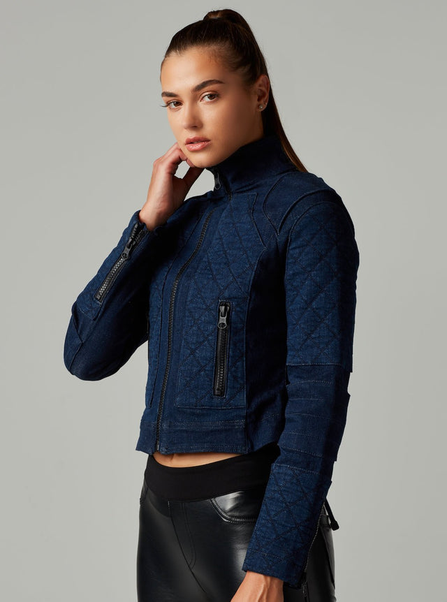 DENIM SEVILLE MOTO JACKET - Blanc Noir Online Store