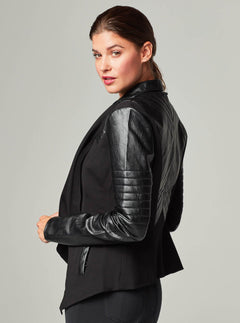 Drape Front Jacket - Black - Blanc Noir Online Store