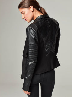 Drape Front Jacket - Black - Blanc Noir Online Store