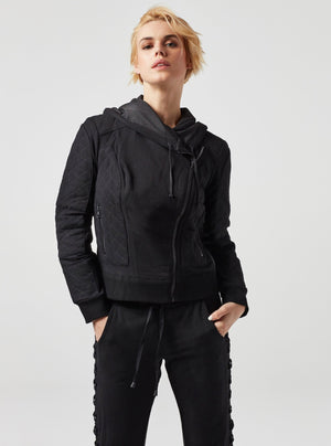FRENCH TERRY MESH MOTO - FINAL SALE - Blanc Noir Online Store