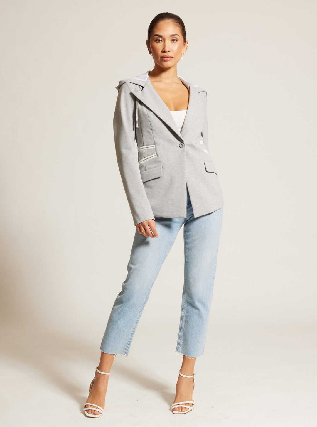 GAYATRI HOODED BLAZER - Blanc Noir Online Store