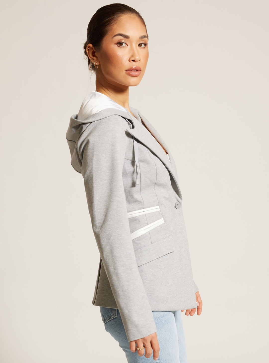 GAYATRI HOODED BLAZER - Blanc Noir Online Store