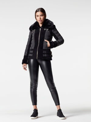 GOLD MOTO PUFFER JACKET - Down Filled - Blanc Noir Online Store