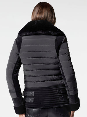GOLD MOTO PUFFER JACKET - Down Filled - Blanc Noir Online Store