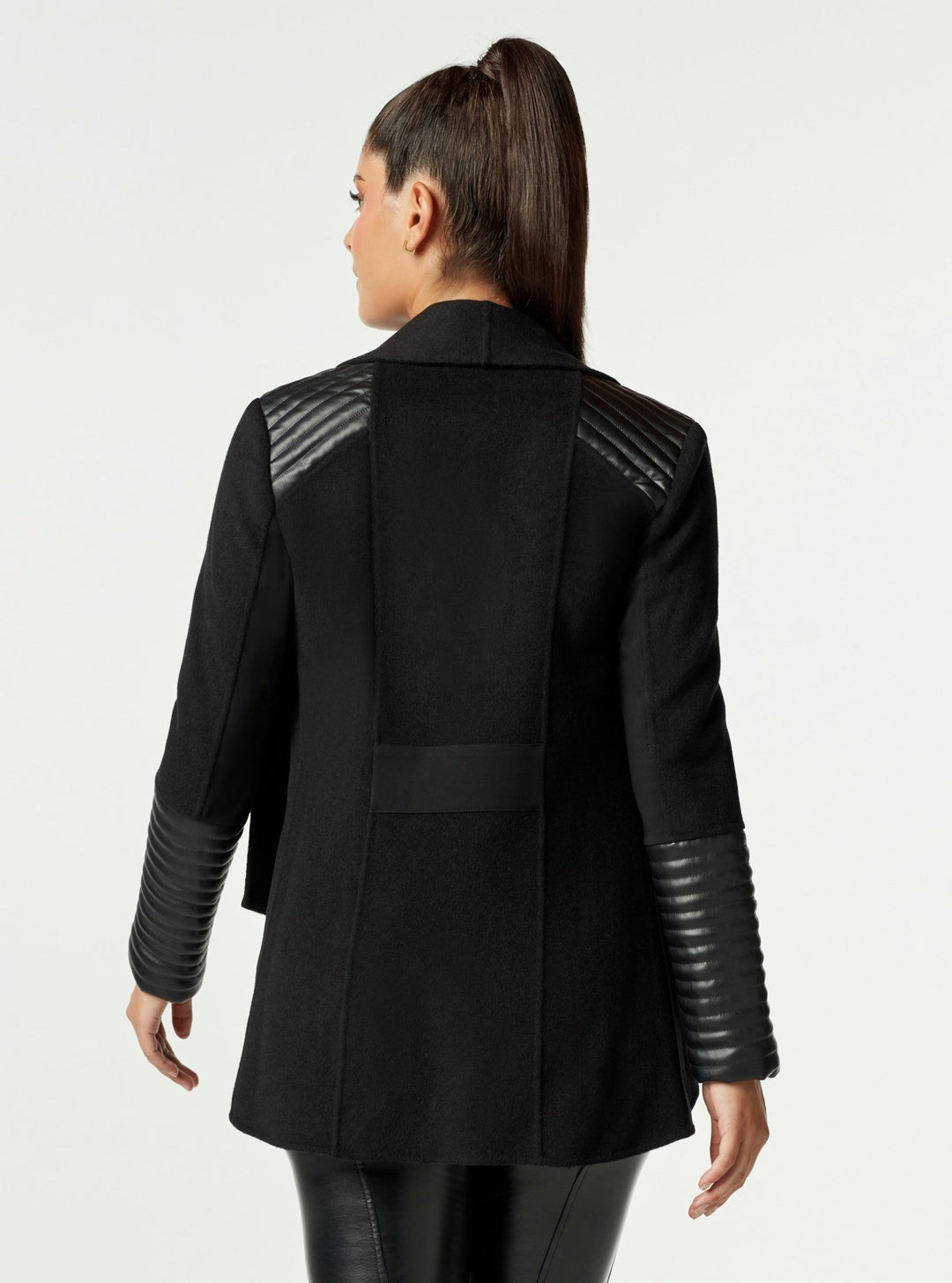 HANDMADE DRAPED TECH WOOL COAT - Blanc Noir Online Store