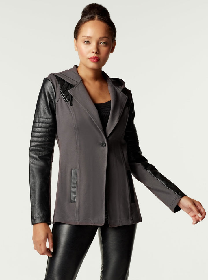 HOODED BLAZER - Blanc Noir Online Store