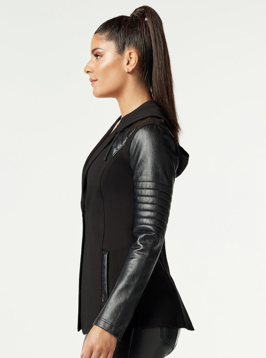 Hooded Blazer - Black - Blanc Noir Online Store