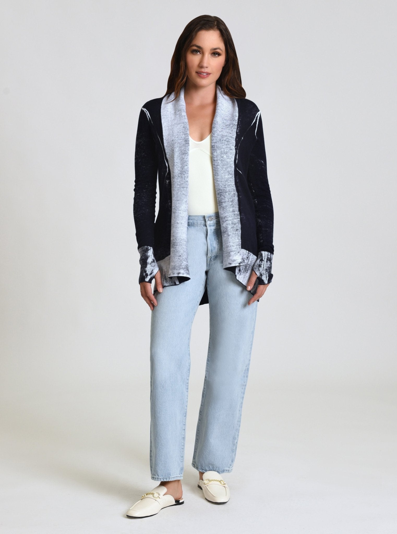 Drape front cardigan jacket hotsell