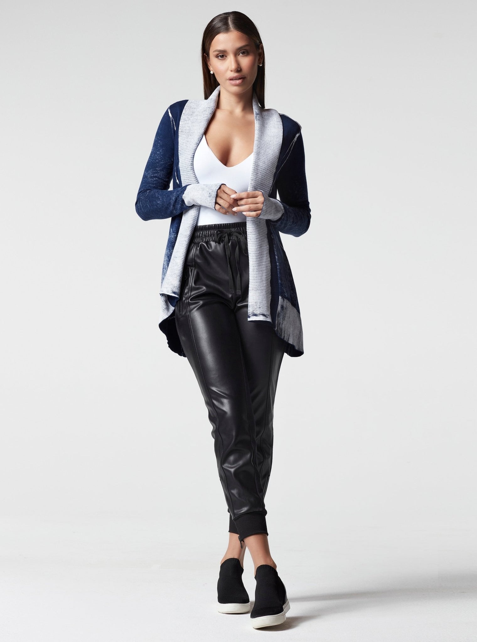 HUNTRESS DRAPE FRONT CARDIGAN - Blanc Noir Online Store