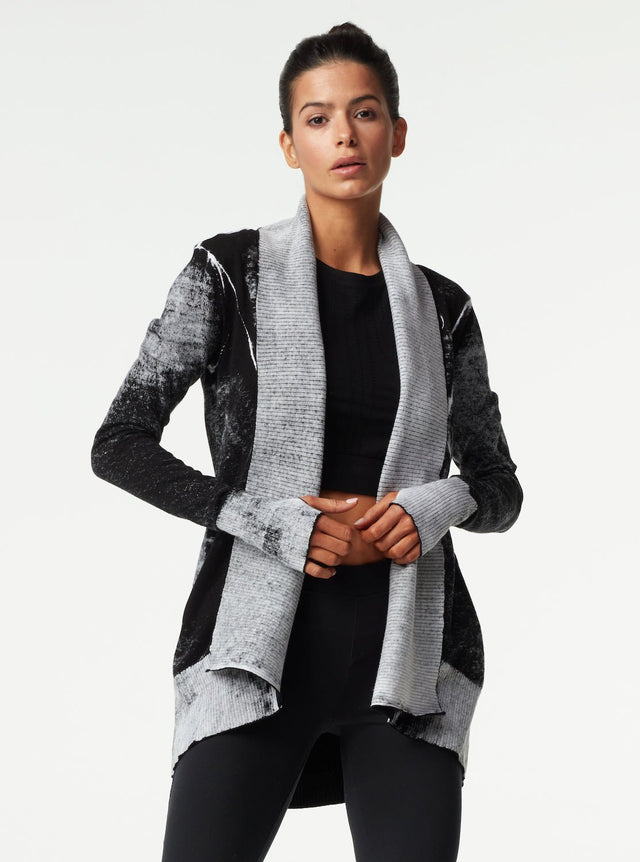 Huntress Drape Front Cardigan - Black - Blanc Noir Online Store