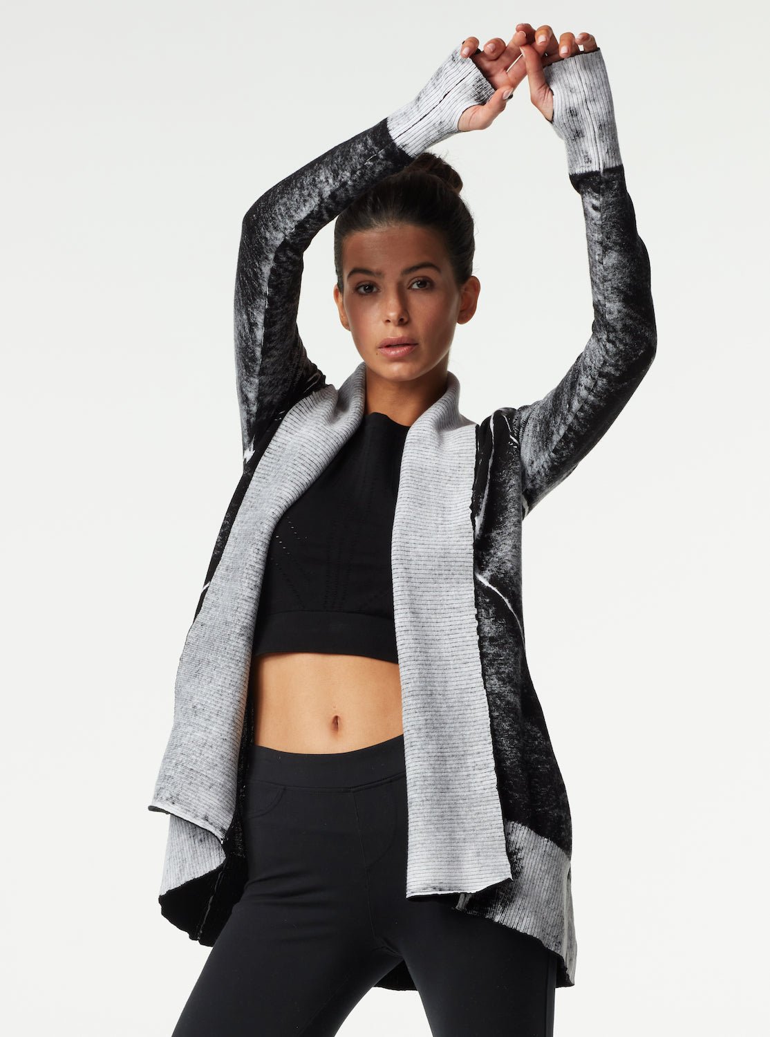 Huntress Drape Front Cardigan - Black - Blanc Noir Online Store