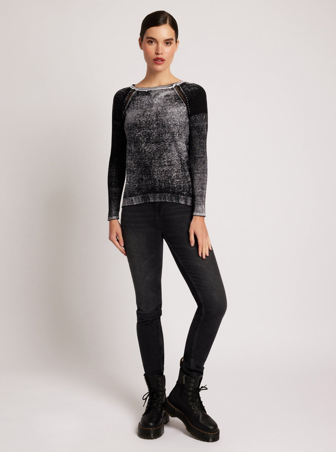Huntress Mesh Boyfriend Sweater - Blanc Noir Online Store