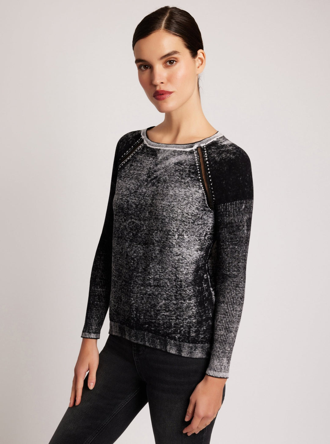 Huntress Mesh Boyfriend Sweater - Blanc Noir Online Store