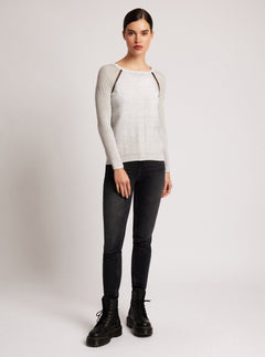 Huntress Mesh Boyfriend Sweater - Blanc Noir Online Store