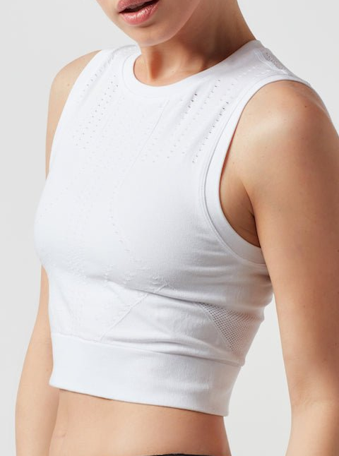 Infinity Compression  Crop Top - White - Blanc Noir Online Store