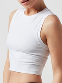 Infinity Compression  Crop Top - White - Blanc Noir Online Store