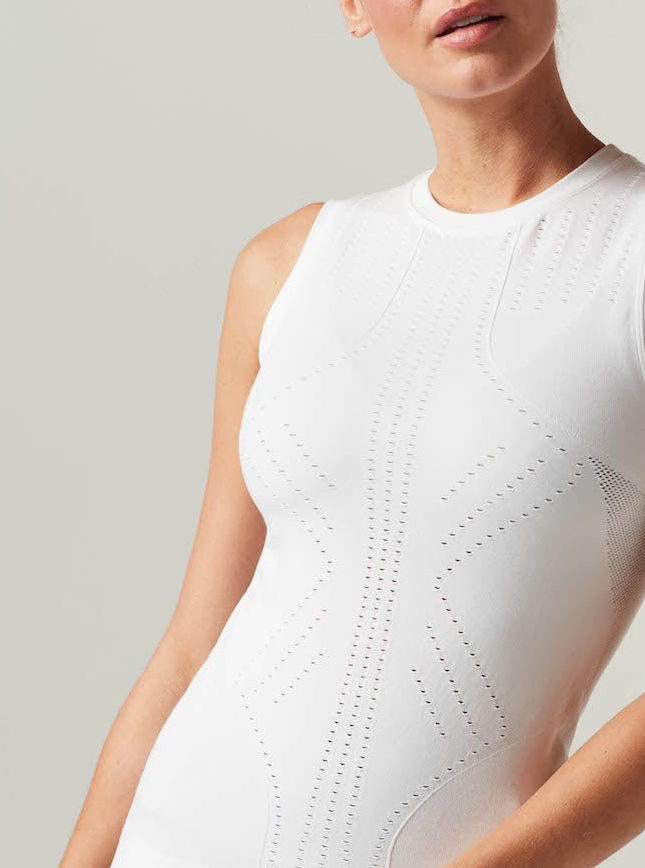 Infinity Compression Tank Top - White - Blanc Noir Online Store