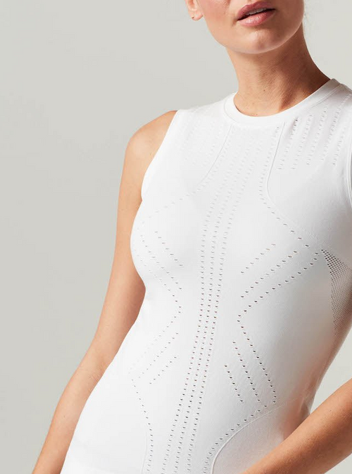 Infinity Compression Tank Top - White - Blanc Noir Online Store