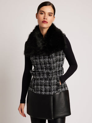 Irina Boucle Long Vest - Blanc Noir Online Store