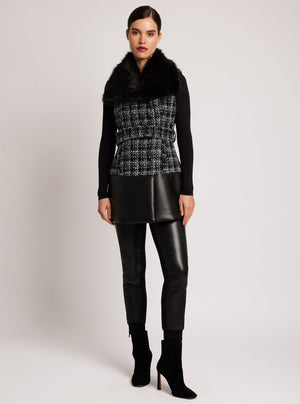 Irina Boucle Long Vest - Blanc Noir Online Store