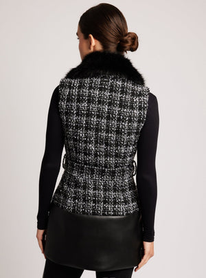 Irina Boucle Long Vest - Blanc Noir Online Store