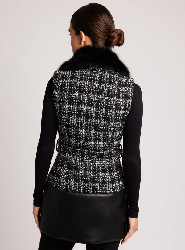 Irina Boucle Long Vest - Blanc Noir Online Store