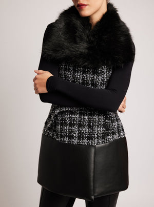 Irina Boucle Long Vest - Blanc Noir Online Store