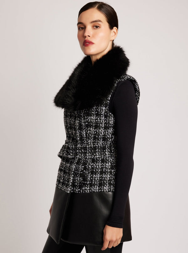 Irina Boucle Long Vest - Blanc Noir Online Store