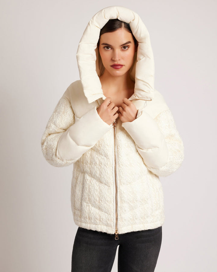 Irina Boucle Puffer Gold Trims Down Filled - Blanc Noir Online Store