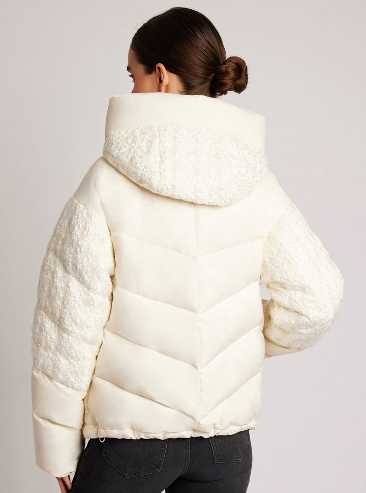 Irina Boucle Puffer Gold Trims Down Filled - Blanc Noir Online Store