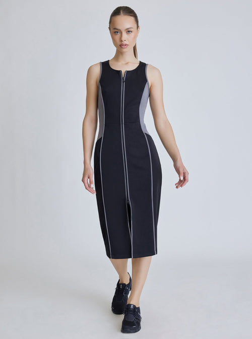 Lace Back Dress - Black Colorblock - Blanc Noir Online Store