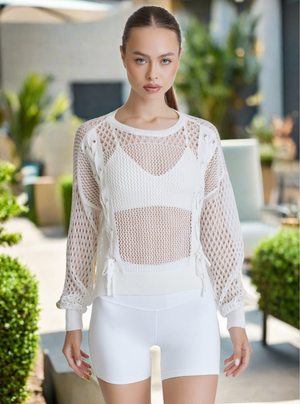 LACE UP SWEATSHIRT - Blanc Noir Online Store