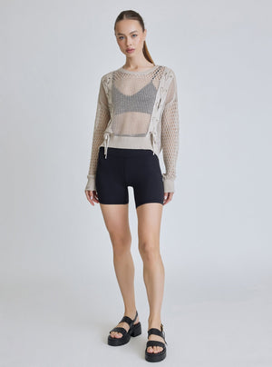 LACE UP SWEATSHIRT - Blanc Noir Online Store