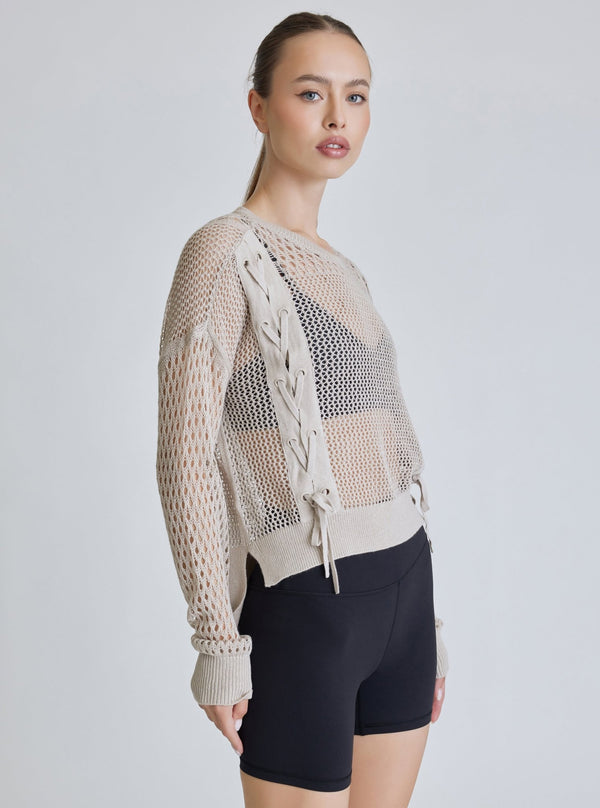 LACE UP SWEATSHIRT - Blanc Noir Online Store