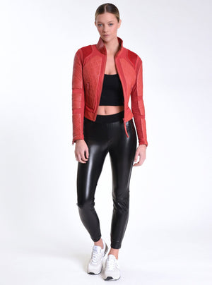 Leather Moto Mesh Jacket - Blanc Noir Online Store