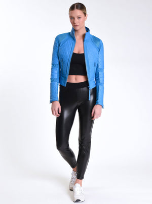 Leather Moto Mesh Jacket - Blanc Noir Online Store