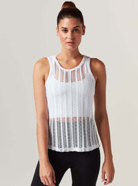 LINEAR MESH TANK TOP - Blanc Noir Online Store
