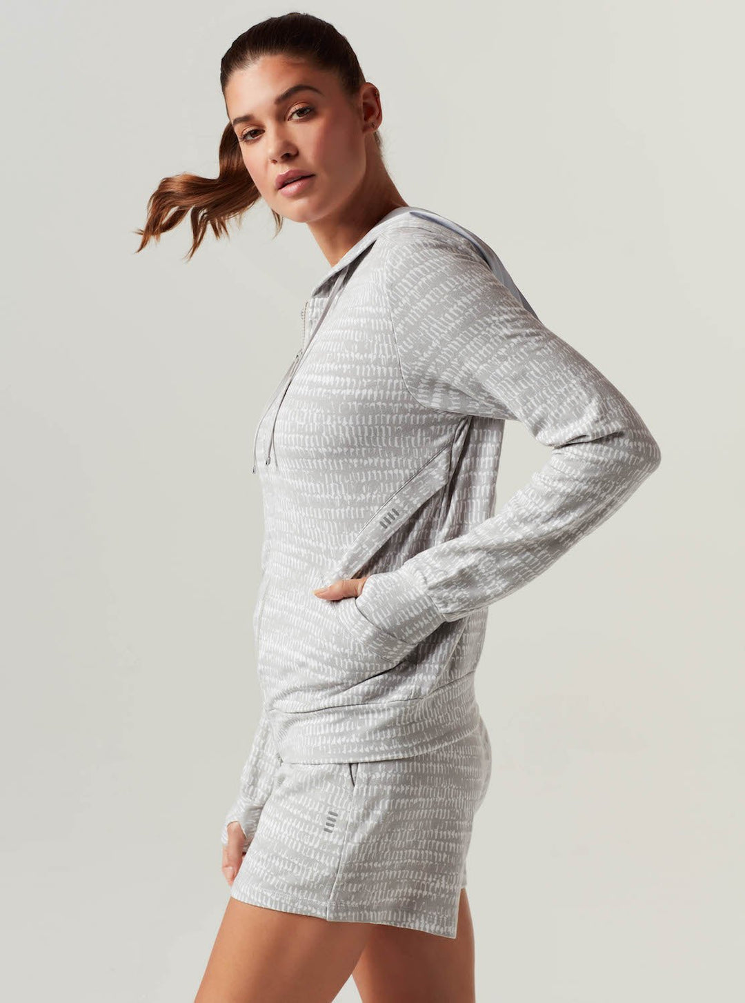 LUXE FLEECE ZIP FRONT HOODIE - Blanc Noir Online Store