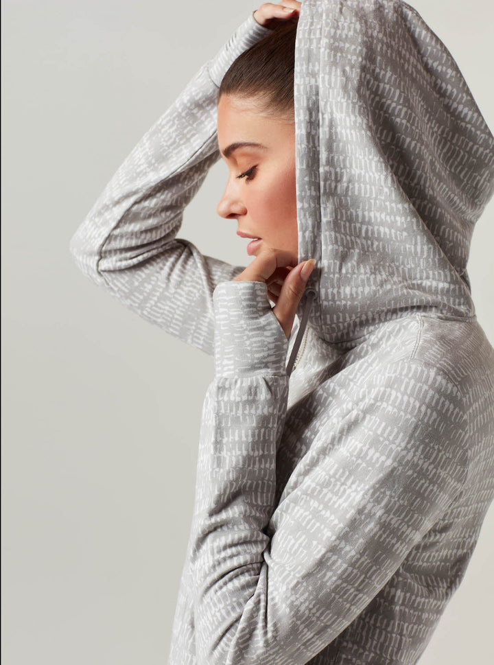 LUXE FLEECE ZIP FRONT HOODIE - Blanc Noir Online Store