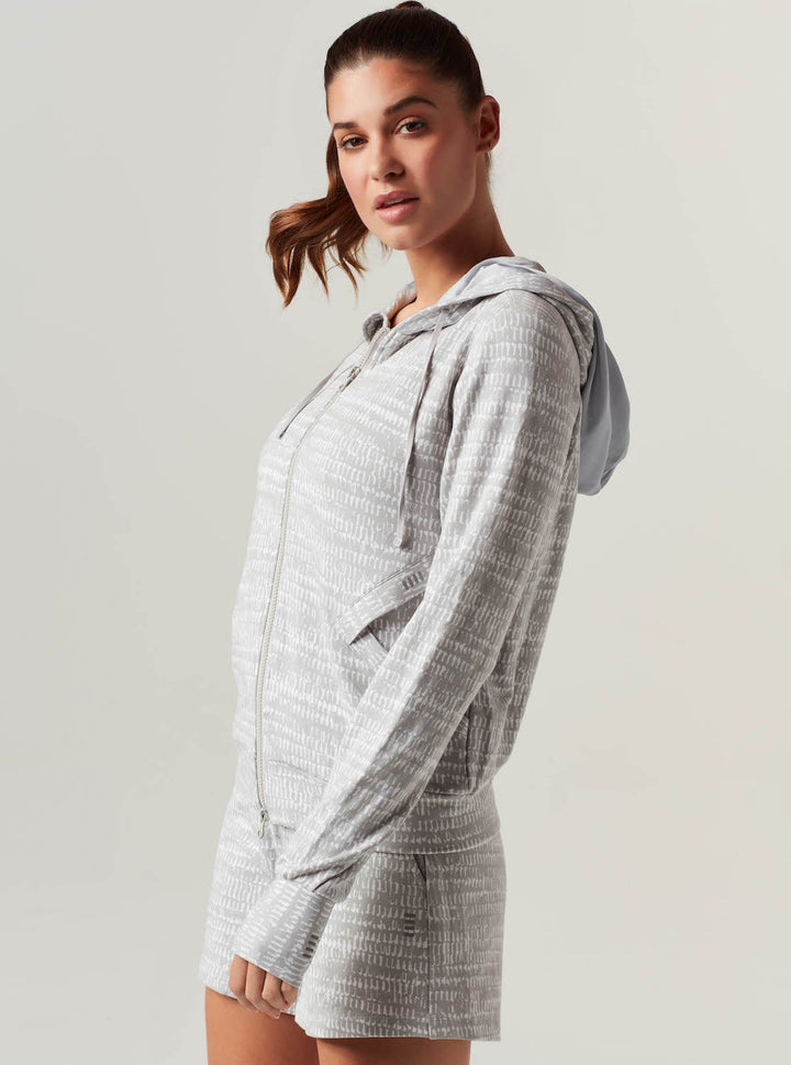 LUXE FLEECE ZIP FRONT HOODIE - Blanc Noir Online Store