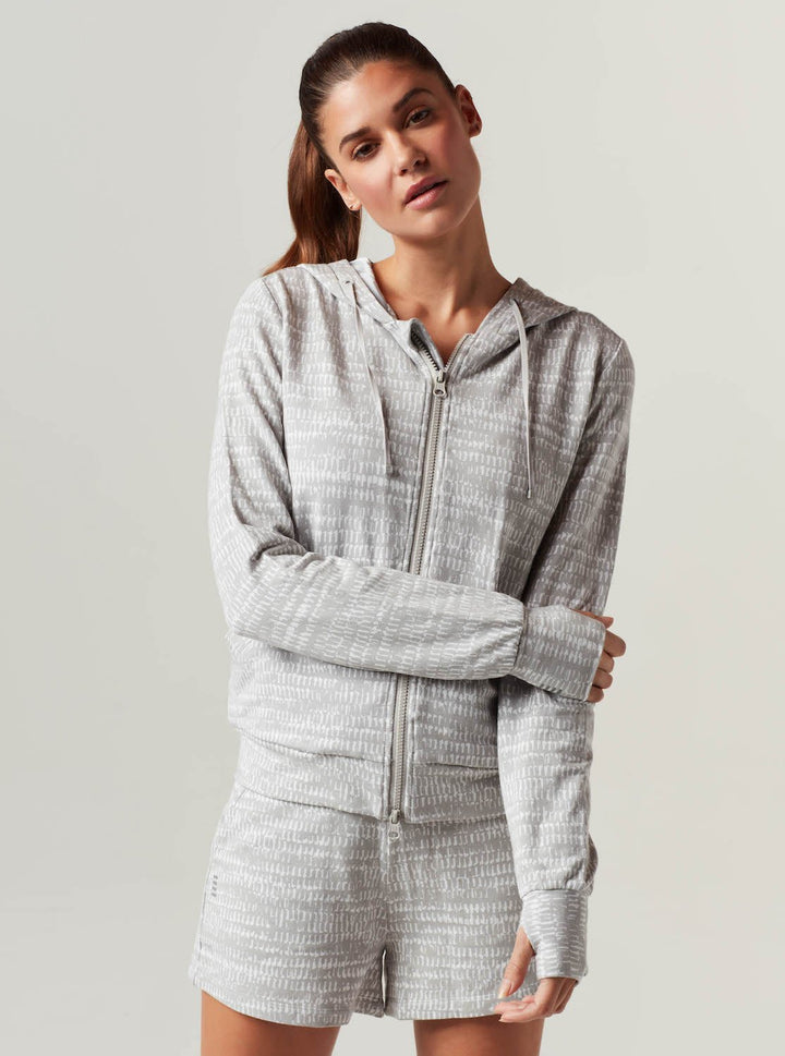 LUXE FLEECE ZIP FRONT HOODIE - Blanc Noir Online Store