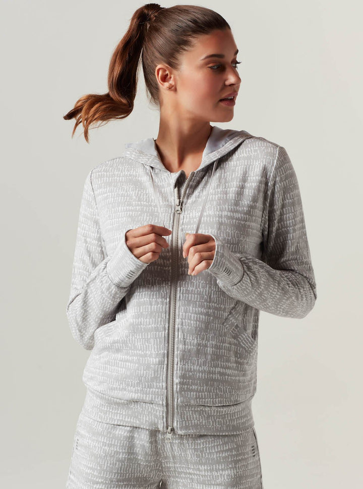 LUXE FLEECE ZIP FRONT HOODIE - Blanc Noir Online Store