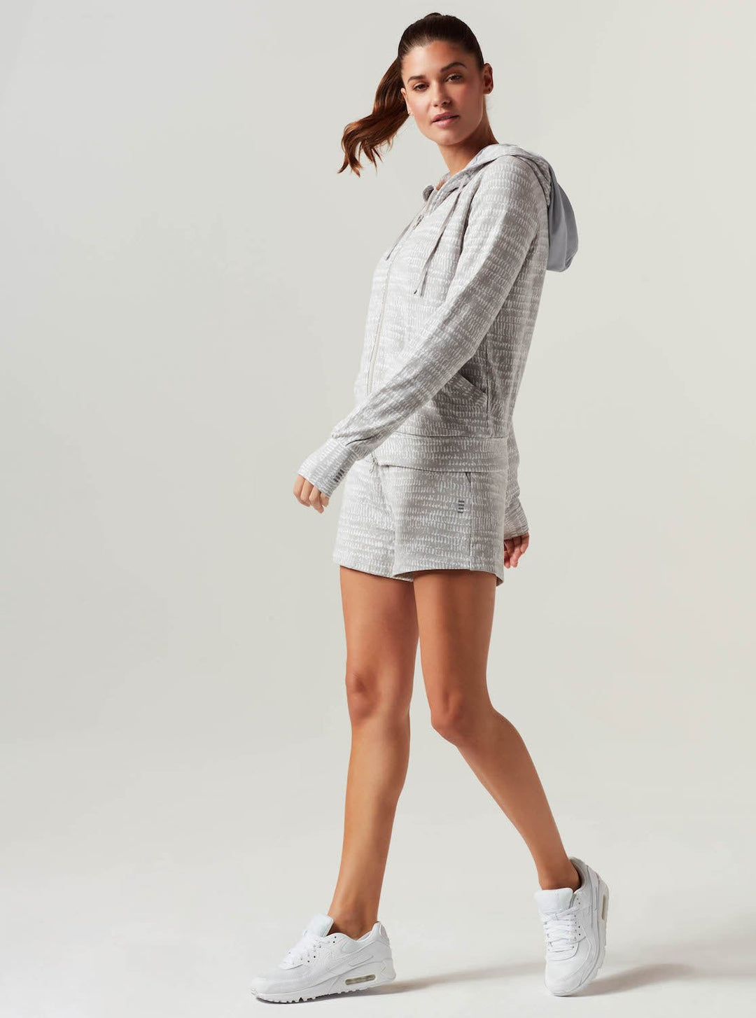 LUXE FLEECE ZIP FRONT HOODIE - Blanc Noir Online Store