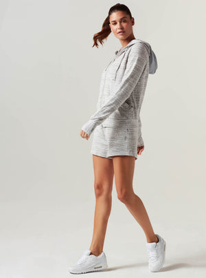 LUXE FLEECE ZIP FRONT HOODIE - Blanc Noir Online Store