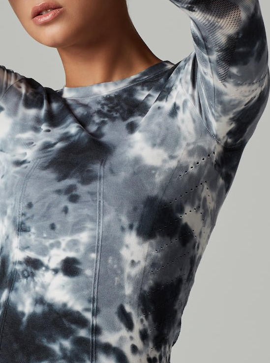 Magnetic Compression Top LS Grey Tie Dye - Blanc Noir Online Store