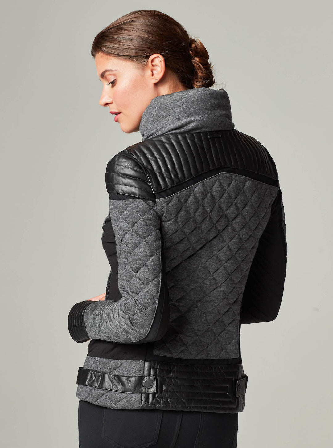 Mesh Inset Moto Puffer - Down Filled - Blanc Noir Online Store